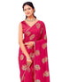 Vasthrlay Vichitra Printed Unstitched Rani Pink Saree