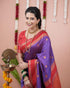 Vasthrlay Kanjivaram Jamun Red Contrast Traditional