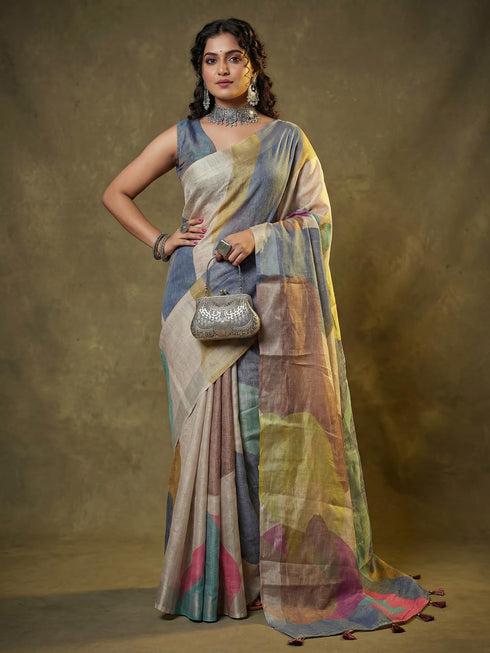 Vasthrlay Printed Handloom Unstitched Traditional Ethnic Wear