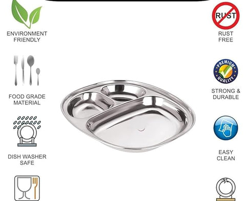 Steel Plate with Compartments (Set of 2)