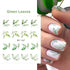 S.A.V.I Floral Nail Decals - 12 Green Plant Designs- Water Transfer Nail Art Stickers