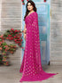 Vasthrlay Georgette Printed Pink Saree With Unstitched Blouse Piece
