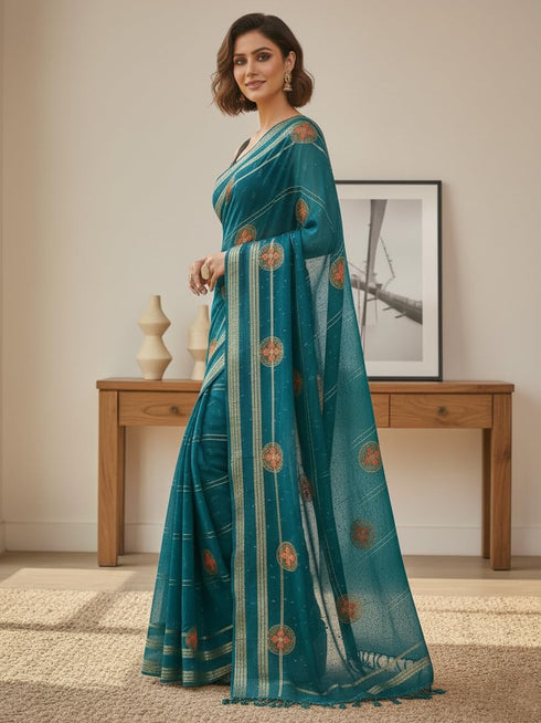 Vasthrlay Georgette Traditional Az Ys Pehenva Brown Rr Ethnic Wear
