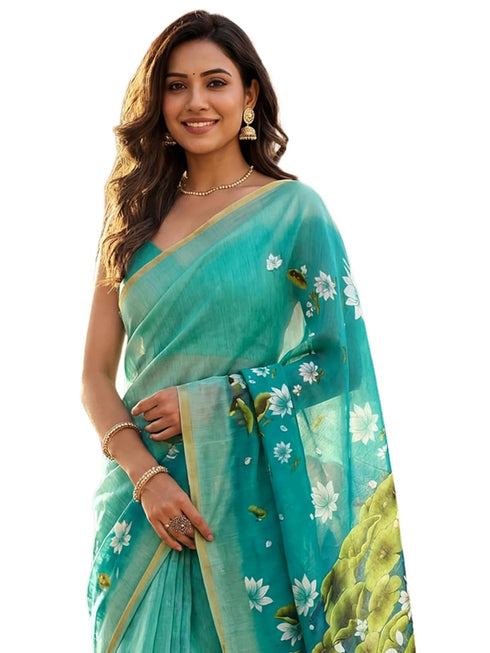 Vasthrlay Printed Peach1 Saree