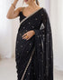Vasthrlay Chiffon Silver Sequin Metallic
