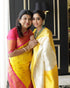 Vasthrlay Mustard Yellow Jacquard Traditional Unstitched Saree