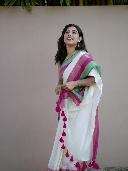 Vasthrlay Cotton Unstitched Saree