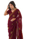 Vasthrlay Georgette Embroidery Unstitched Dark Green Saree
