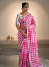 Vasthrlay Checks Floral Tassel Lightweight