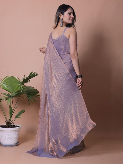 Vasthrlay Lavender Unstitched Saree