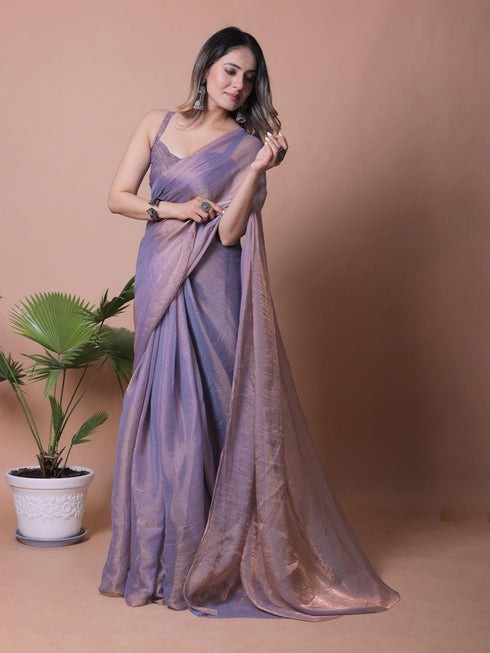 Vasthrlay Lavender Unstitched Saree