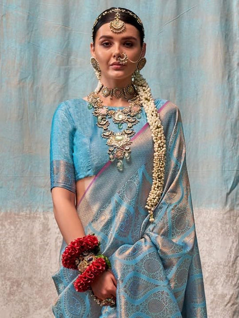 Vasthrlay Kanjivaram Unstitched Occasions Luxurious Saree