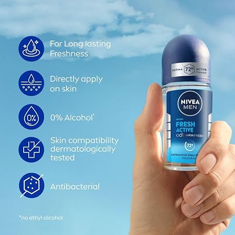 Nivea Men's Deodorant Roll On Fresh Active