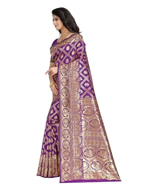 Vasthrlay Banarasi Jacquard Unstitched Red Saree