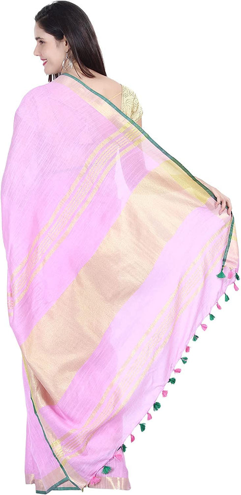 Vasthrlay Handloom Summer Contrast Vibrant Green
