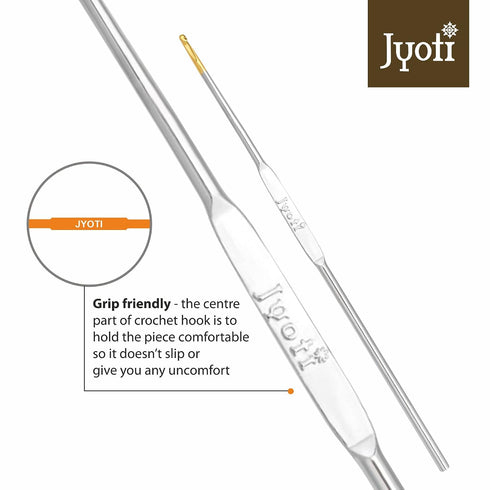 Crochet Hook Steel (Gold Point) for Thread Work, Hand Knitted Sewing DIY Craft Weaving