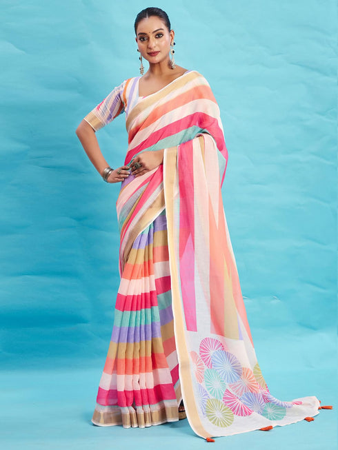 Vasthrlay Printed Unstitched Blouse Ethnic Wear