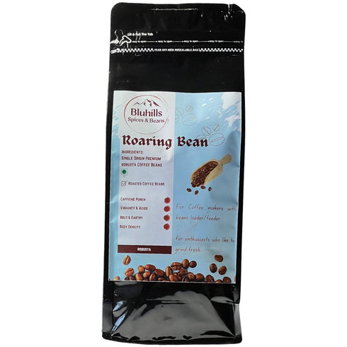 Bluhills Roaring Beans Wayanad Robusta Roasted Coffee Beans 500g