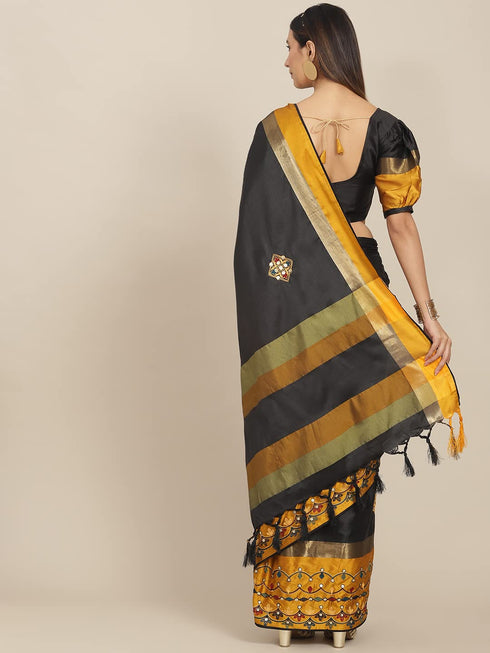Vasthrlay Embroidery Contrast Saree