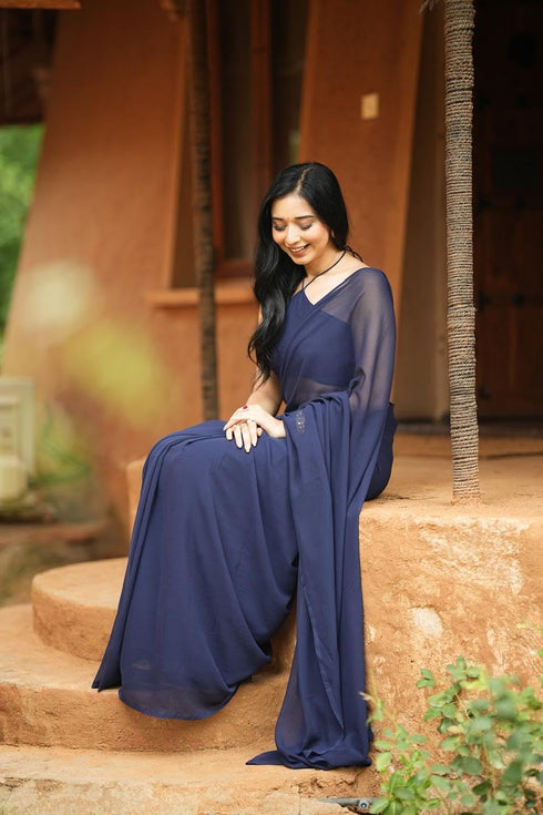 Vasthrlay Georgette Minute Unstitched Ethnic Wear