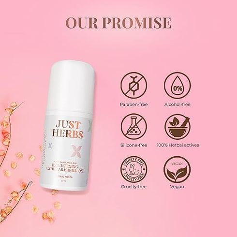 Just Herbs Under Arm Roll On for Women Floral Fiesta