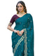Vasthrlay Chinnon Embroidery Lime Saree