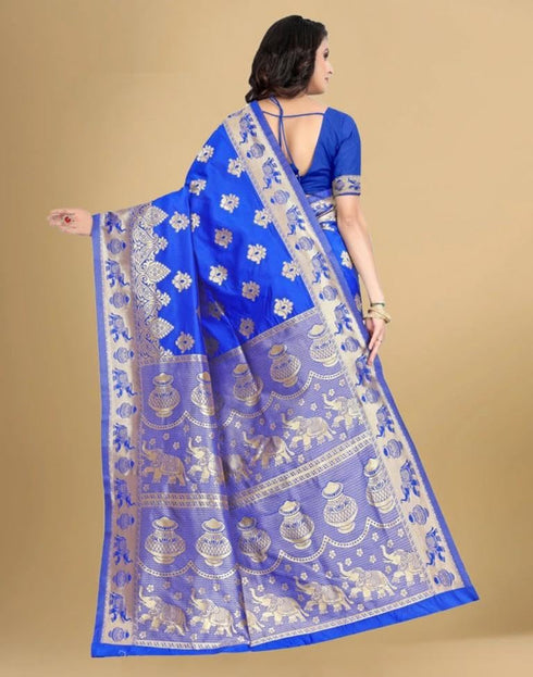 Vasthrlay Banarasi Traditional Unstitched Saree