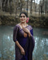 Vasthrlay Kanjivaram Nath Paithani Violet Pink Saree With Blouse Piece