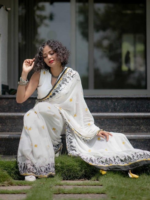 Vasthrlay Printed Contrast Lightweight Kalamkari