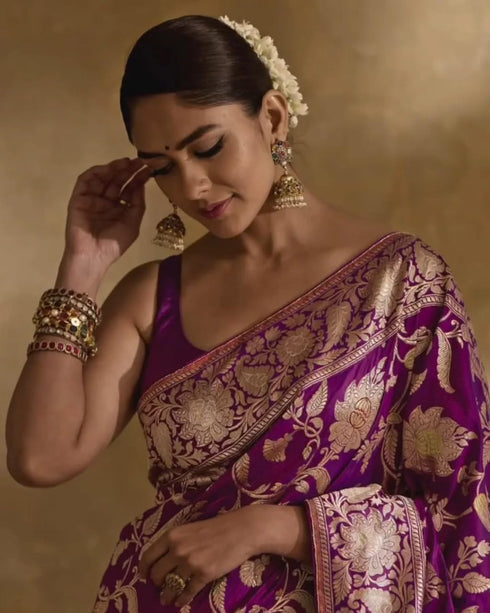 Vasthrlay Magenta Kanjivaram Saree