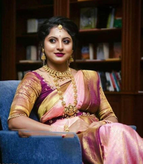 Vasthrlay Purple Kanjivaram Saree
