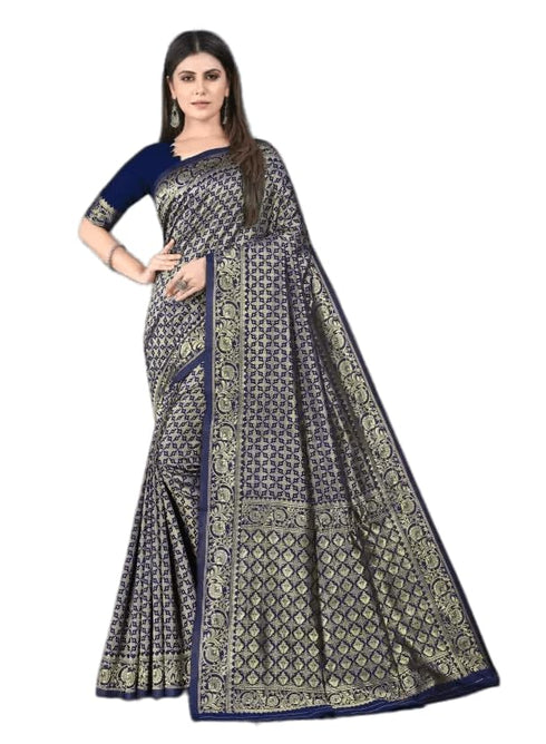 Vasthrlay Kanjivaram Unstitched Saree