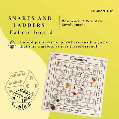 Snakes and ladders Cotton Fabric Board Game