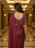 Vasthrlay Maroon Embroidery Saree