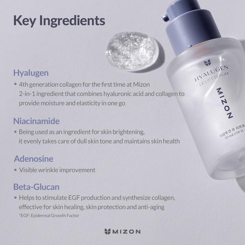 MIZON Hyalugen Le Lift Serum with Hyaluronic Acid and Marine Collagen