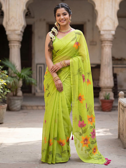 Vasthrlay Yellow Cotton Lightweight Ethnic Wear