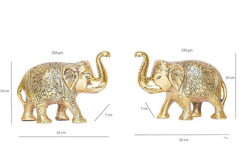 Brass Elephant Idol Pair