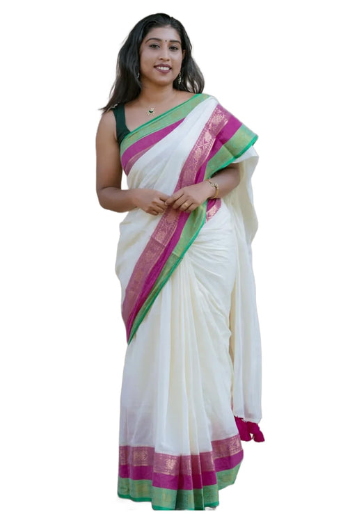 Vasthrlay Cotton Unstitched Saree