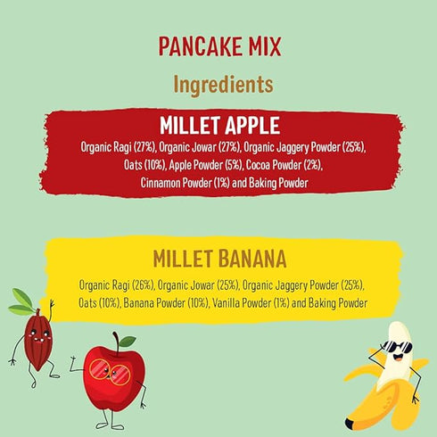 Timios Organic No Maida Millet Pancake Mix-Apple& Banana