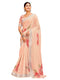 Vasthrlay Womens Printed Light Peach Saree With Unstitched Blouse Piece