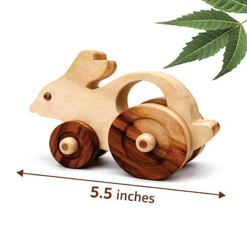 Wooden Rabbit Pull-Along Toy for Toddlers