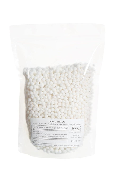 NatureVit Sweet Makhana Sugar Balls for Puja & Traditional Offerings