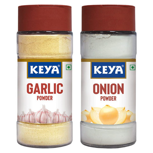 Keyafoods Keya Combo of Garlic Powder 55gm Onion Powder 50gm Pack 2