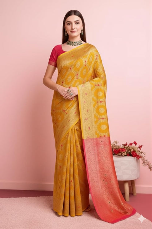 Vasthrlay Banarasi Traditional Unstitched Saree