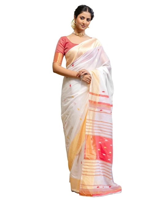 Vasthrlay Weaving White1 White Saree