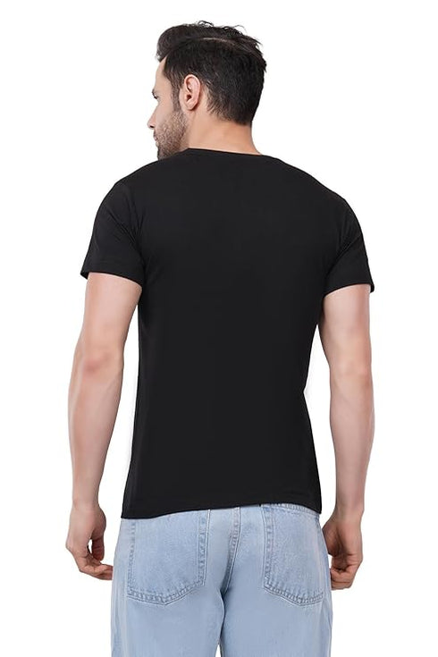 Caseria Men's Round Neck Cotton Half Sleeved T-Shirt
