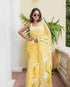 Vasthrlay Linen Cotton saree with digital floral print
