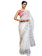 Vasthrlay Tricolor Printed White1 White Saree