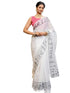 Vasthrlay Tricolor Printed White1 White Saree