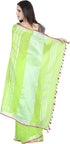 Vasthrlay Handloom Summer Contrast Vibrant Green
